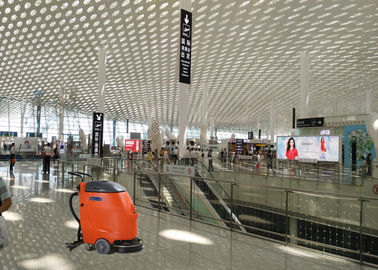 Bandara Listrik Kawat Berjalan Di Belakang Auto Scrubber Kontrol Warna Orange PLC