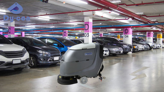Silent Parking Garage Scrubber menghapus bekas ban dan noda minyak dengan motor sikat 550W dan lebar squeegee 800mm