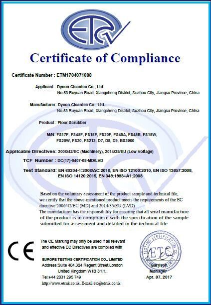 Cina Dycon Cleantec Co.,Ltd Sertifikasi